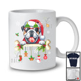 Santa Bulldog With Bone; Amazing Christmas Dog Owner Lover; Snowing Family Group T-Shirt