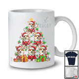 Santa Corgi Christmas Tree; Humorous X-mas Lights Snowing; Matching Family Group T-Shirt