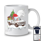 Santa Driving Pickup With X-mas Tree, Joyful Christmas Santa Snow Matching Group T-Shirt