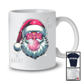 Santa Face Christmas Bubble; Humorous X-mas Santa Pink Sunglasses; Men Family Group T-Shirt