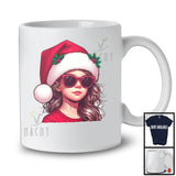 Santa Girl Face Sunglasses; Adorable Christmas Santa Pajama; Matching X-mas Family Group T-Shirt