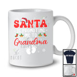 Santa Is Promoting Me To Grandma; Cheerful Christmas Pregnancy Announcement Santa; Snow Family T-Shirt