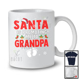 Santa Is Promoting Me To Grandpa; Cheerful Christmas Pregnancy Announcement Santa; Snow Family T-Shirt