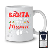 Santa Is Promoting Me To Mama; Cheerful Christmas Pregnancy Announcement Santa; Snow Family T-Shirt