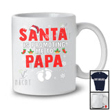 Santa Is Promoting Me To Papa; Cheerful Christmas Pregnancy Announcement Santa; Snow Family T-Shirt