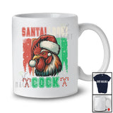 Santa Look Cock; Wonderful Christmas Santa Rooster Chicken; Vintage Retro Farmer Family T-Shirt