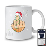 Santa Middle Finger Christmas Lights; Sarcastic Anti Christmas Snowing Adult; Family Group T-Shirt