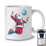Santa Playing Volleyball, Humorous Christmas Santa Sport Player Team, Family X-mas Group T-Shirt