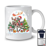 Santa Raccoon Riding Donkey; Amazing Christmas Moon Tree Lights; Santa Farm Animal T-Shirt