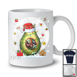 Santa Reindeer Avocado With Moon, Wonderful Christmas Lights Fruits, X-mas Vegan Group T-Shirt