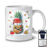 Santa Reindeer Pineapple With Moon, Wonderful Christmas Lights Fruits, X-mas Vegan Group T-Shirt