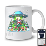 Santa Riding T-Rex Dinosaur UFO, Lovely Christmas Santa UFO Alien, X-mas Family Group T-Shirt
