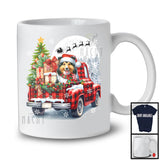 Santa Sheltie On Red Plaid Pickup Truck; Lovely Christmas Lights Tree; X-mas Moon Family T-Shirt
