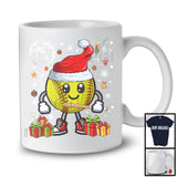 Santa Softball Snow Around, Lovely Christmas Santa Sports Playing Player, X-mas Team T-Shirt