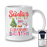 Santa's Favorite British; Joyful Christmas Tree Snowman; Pajama British Family Group T-Shirt