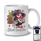 School Counselor; Amazing Thanksgiving Leopard Turkey Girl Women; Proud Jobs Family Group T-Shirt