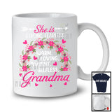 She Is Strong Fearless Grandma, Adorable Mother's Day Flowers Rainbow, Matching Family Group T-Shirt