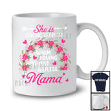 She Is Strong Fearless Mama, Adorable Mother's Day Flowers Rainbow, Matching Family Group T-Shirt