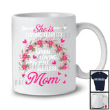 She Is Strong Fearless Mom, Adorable Mother's Day Flowers Rainbow, Matching Family Group T-Shirt