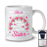 She Is Strong Fearless Sister, Adorable Mother's Day Flowers Rainbow, Matching Family Group T-Shirt