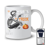 She's My Trick, Horror Halloween Costume Skeleton Trick Or Treat, Pumpkin Couple Lover T-Shirt