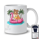 Sheltie On Flamingo Float; Joyful Summer Vacation Hawaii; Pool Beach Family Group T-Shirt