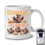 Singular Plural, Joyful Thanksgiving Fall Leaves Turkey, Grammar Teacher Lover Matching Group T-Shirt