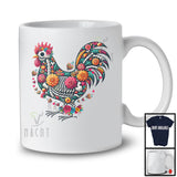 Skeleton Chicken Sugar Skull; Colorful Dia De Los Muertos Animal; Mexican Family Proud Proud T-Shirt