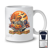 Skeleton On Sandwich, Creepy Halloween Moon Skeleton Pumpkin Face, Matching Sandwich Lover T-Shirt