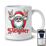 Sleigher; Cheerful Christmas Santa Sunglasses Rock Music Lover; X-mas Family Group T-Shirt