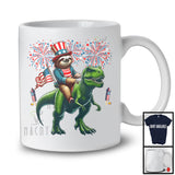 Sloth Riding T-Rex, Humorous 4th Of July American Flag Pride Sloth T-Rex, Patriotic Group T-Shirt