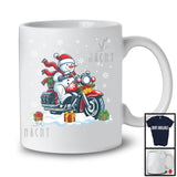 Snowman Riding Motorcycle, Adorable Christmas Snowing Snowman, Matching X-mas Rider Team T-Shirt