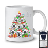 Soccer Equipment Christmas Tree; Awesome X-mas Lights Soccer Player; Sport Playing Team T-Shirt
