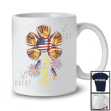 Softball, Awesome 4th Of July American Flag Softball Player Playing Flower, Patriotic Group T-Shirt