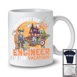 Sorry The Nice Engineer Is On Vacation, Sarcastic Halloween Zombie Engineer, Skeleton Pumpkin T-Shirt