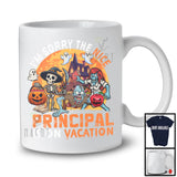 Sorry The Nice Principal Is On Vacation, Sarcastic Halloween Zombie Principal, Skeleton Pumpkin T-Shirt