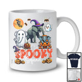 Spooky Squad, Scary Halloween Costume Three Witch Boo Ghost Elephant, Pumpkin Animal Lover T-Shirt