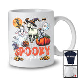 Spooky Squad, Scary Halloween Costume Three Witch Boo Ghost Goat, Pumpkin Animal Farmer T-Shirt