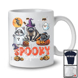 Spooky Squad, Scary Halloween Costume Three Witch Boo Ghost Raccoon, Pumpkin Animal Lover T-Shirt