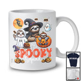 Spooky Squad, Scary Halloween Costume Three Witch Boo Ghost Sloth, Pumpkin Animal Lover T-Shirt