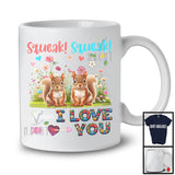 Squeak Squeak Means I Love You, Adorable Squirrels Flowers Wild Animal, Matching Farmer Lover T-Shirt