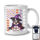St. Bernard Witch On American Flag, Adorable Halloween Pumpkin Paws, Patriotic Group T-Shirt