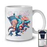 Statue Of Liberty Riding T-Rex, Amazing 4th Of July American Proud Fireworks, Patriotic Group T-Shirt
