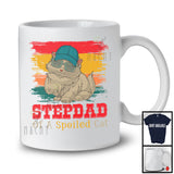Stepdad Of A Spoiled Cat, Lovely Vintage Father's Day Kitten Owner Lover, Matching Family Group T-Shirt