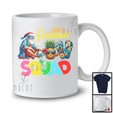 Summer Squad, vacances d’été colorées Sunny Beach Santa, T-shirt de groupe familial d’amis assortis
