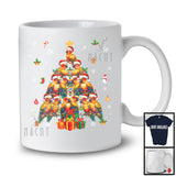 Sun Conure Christmas Tree; Adorable X-mas Lights Santa Sun Conure Bird; Snowing Family Group T-Shirt