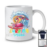 Surfing Squad, Joyful Summer Vacation Christmas In July Flamingo Waving, Hawaiian Family Group T-Shirt