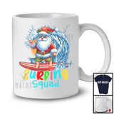 Surfing Squad, Joyful Summer Vacation Christmas In July Santa Waving, Hawaiian Family Group T-Shirt