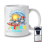 Surfing Squad, Joyful Summer Vacation Christmas In July Three Gnomes Waving, Hawaiian Family T-Shirt