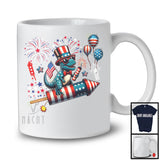 T-Rex Riding Firecracker, Amazing 4th Of July American Flag Firecracker, Animal T-Rex Lover T-Shirt